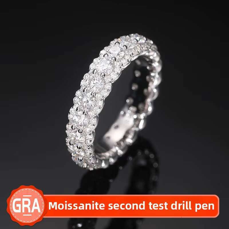European American New S925 Sterling Silver Moissanite Ring Rock Candy Hip Hop Style Size 6 to 12 Ring Accessories in Stock