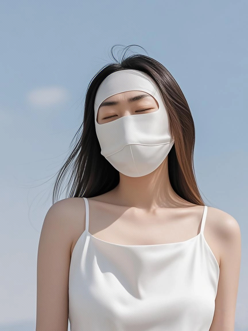 Fashion Face Mask Summer Sunblock Face Mask Breathable Silk Full Cover Face Men Women Outdoor Cycling Hiking Masks UPF 50+ 100%0rganic Silk 0T373