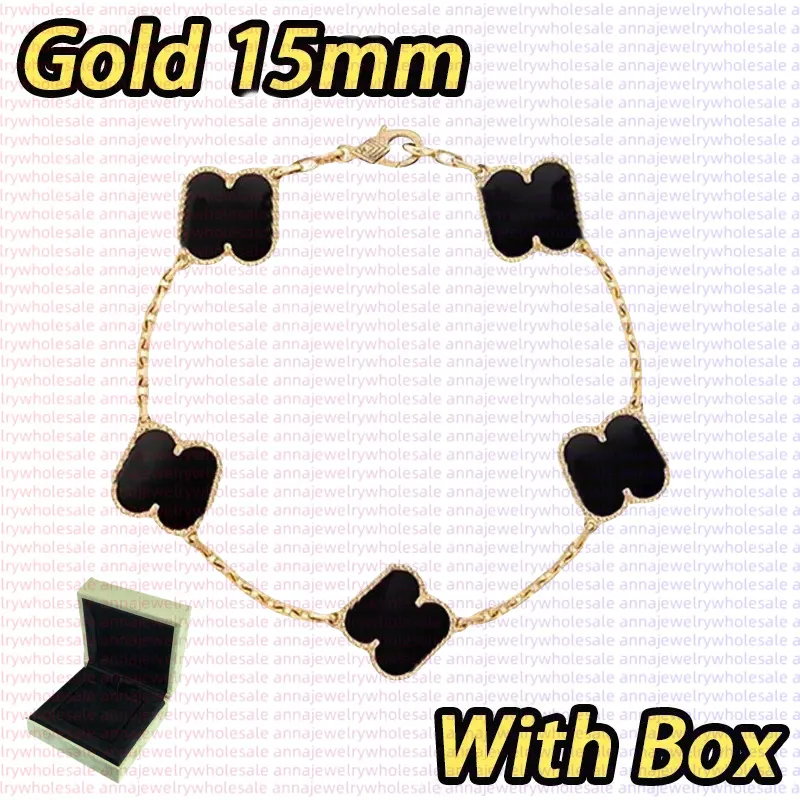 Bracelets with box designer bracelets women four leaf clover charm bracelet 925 silver 18K gold plated flowers bracelet luxury jewelry gift