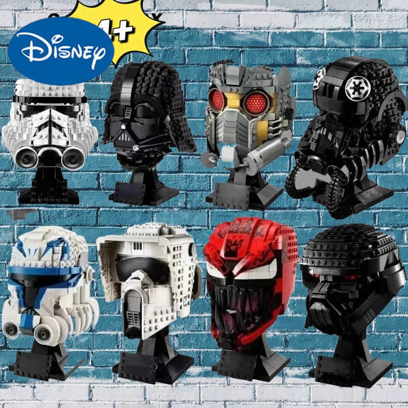 Disney toys Stormtrooper Vader Tie Fighter Pilot Helmet Building Block Series Childrens Birthday Gift Block Model Y250507