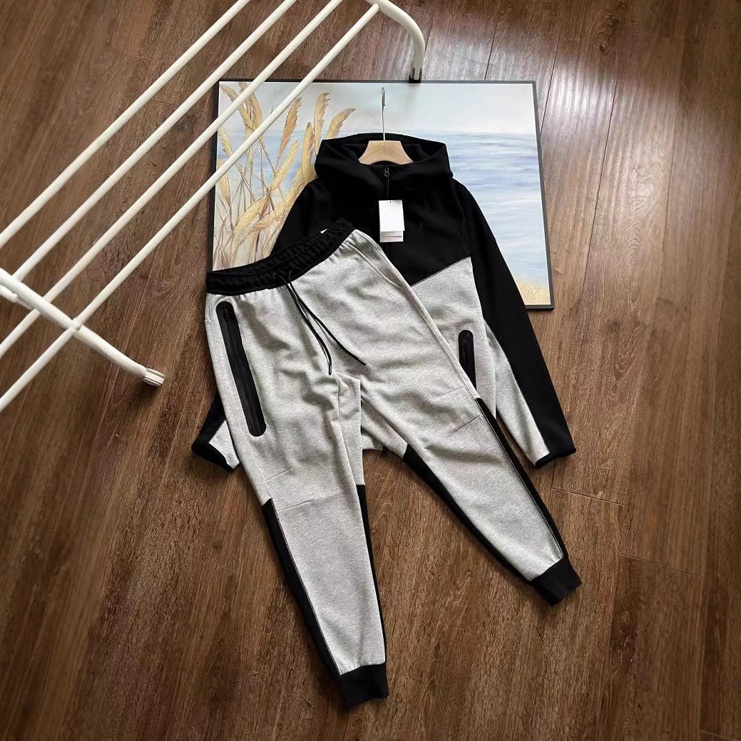 Sports Spring Autumn new hooded jacket, laminated pants, sports and leisure suit
