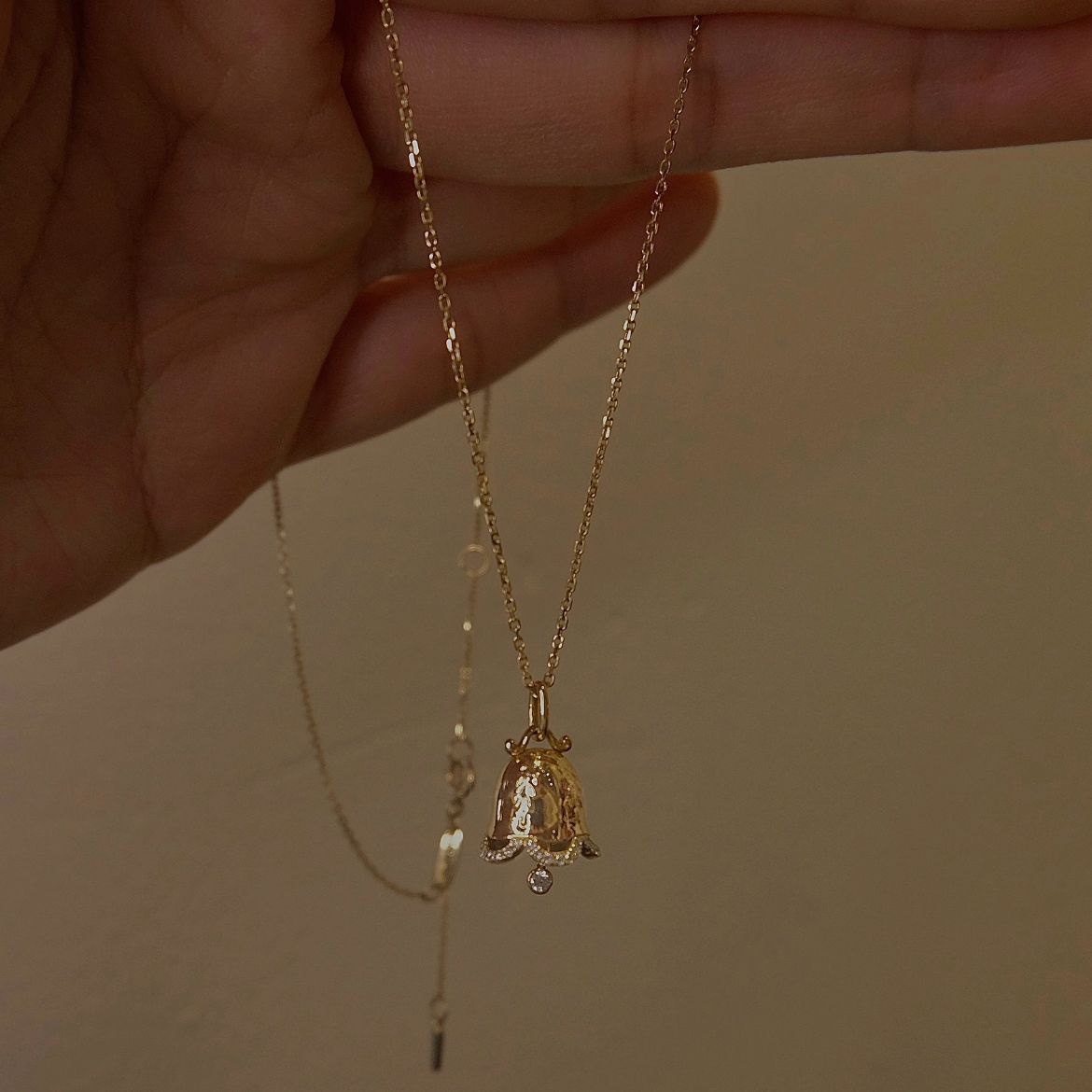 2025 Must - have: Royal - inspired Wishing Bell Necklace for Women - A Sweet, Light - luxury and Intricately Designed Statement Piece