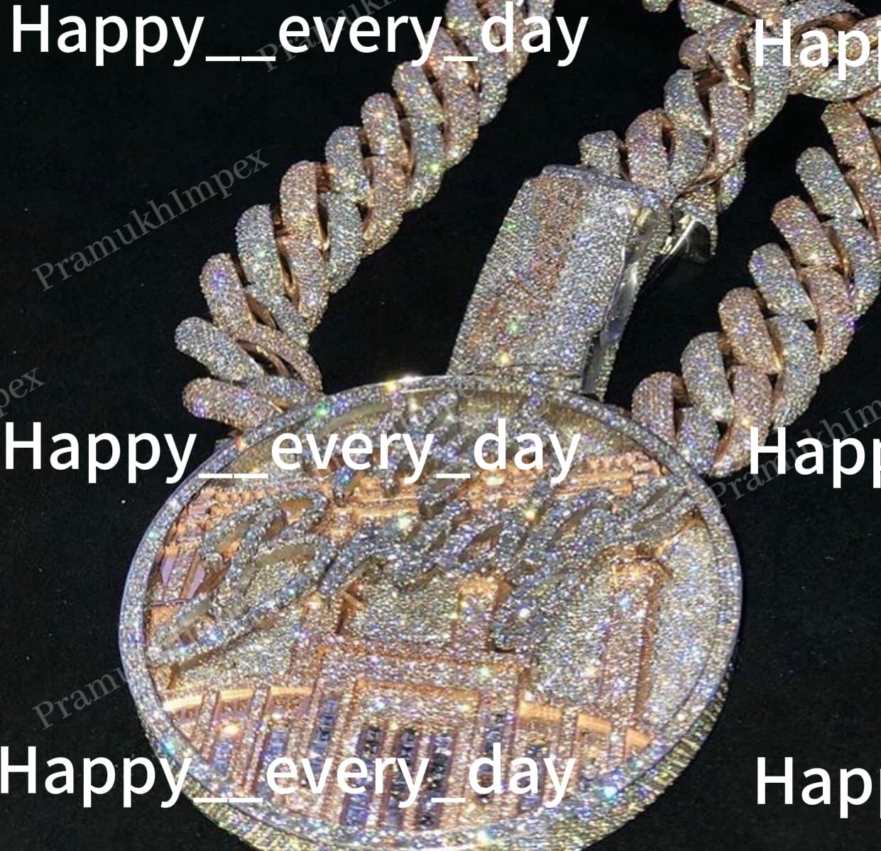 Custom Letter Round Shape D VVS Moissanite Stone Two Tone 925 Sterling Silver Iced Out Hip Hop Diamond Pendant for Men and Women