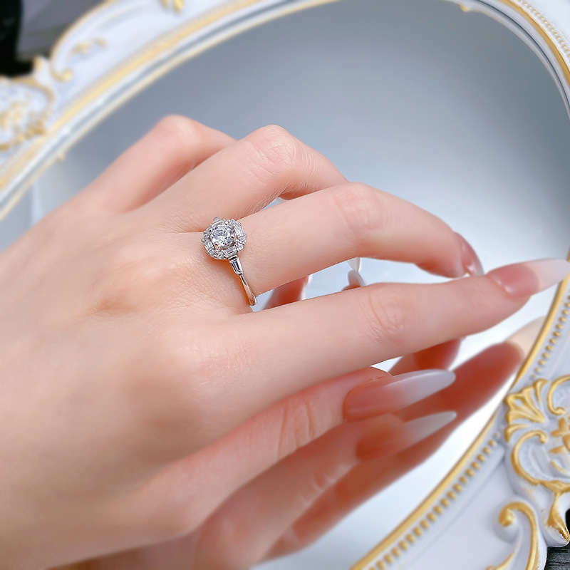 Sell Gorgeous Sparkling Wedding Rings Luxury Jewelry Genuine 100% 925 Sterling Silver Round White Lab Moissanite Diamond Designer Party Eternity Women