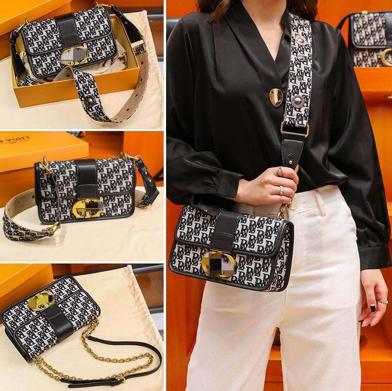 Montaigne women's bag 2025 new embroidered semi-circular saddle bag, broadband single shoulder crossbody handbag