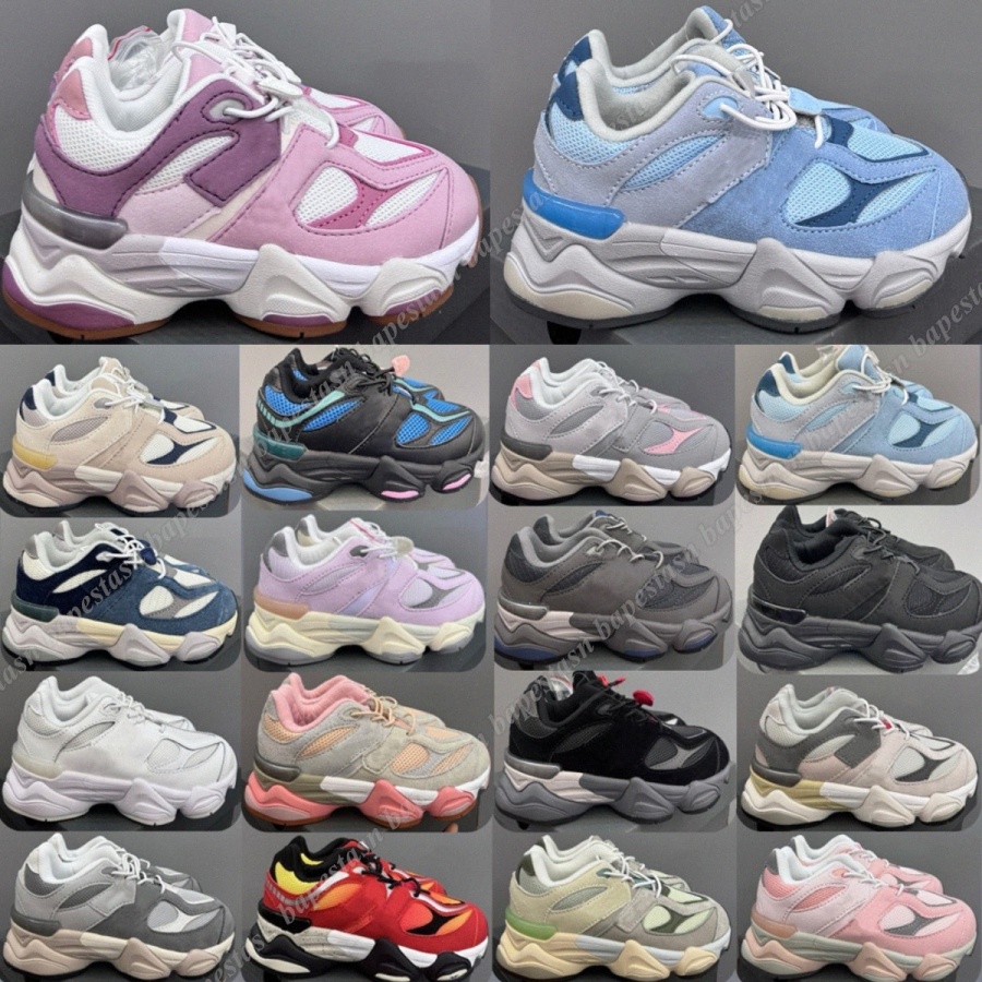 25 Colors Designer 9060 Kids Shoes Toddlers Running Sneakers Boys Girls Low Pink Blue Green Grey Black Blue White Youth Sports Trainers Kid Shoe N9060