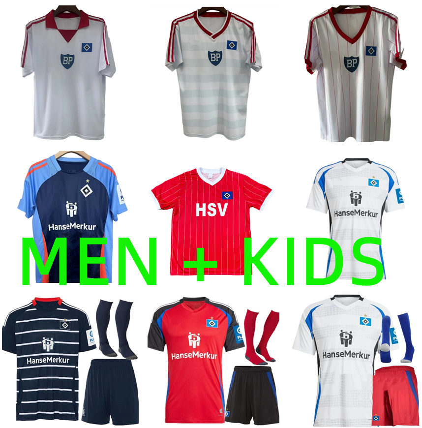 24 25 26 Hamburger SV Soccer Jerseys retro 1983 1984 VAGNOMAN ONANA LEIBOLD REIS KITTEL GLATZEL DUDZIAK 2024 2025 2026 HSV men Kids kit football shirts Uniforms