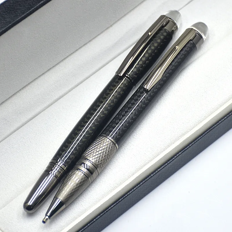wholesale AAA Luxury Star-Walk Series Black Carbon Fiber Rollerball Pen Ballpoint Pen Crystal Star Top Business Office Writing Ink Fountain Pens As Gift