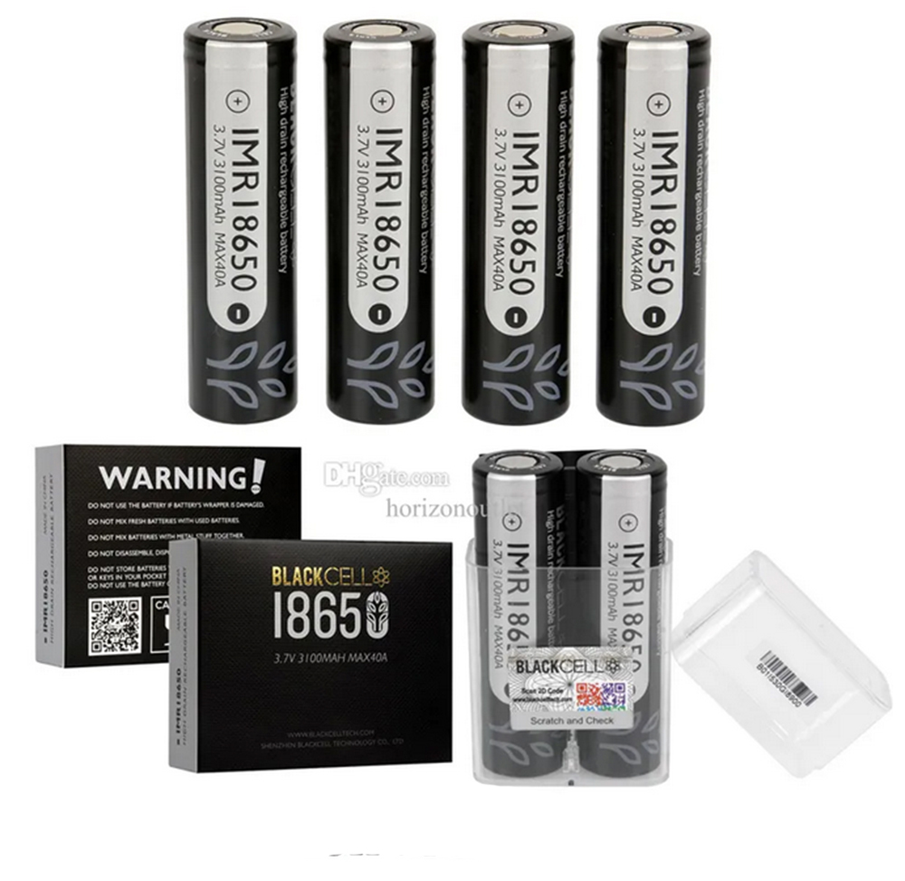 100% Authentic BlackCell IMR 18650 Li-ion Battery 3100mAh 40A 3.7V Red Yellow Blue 3000mAh High Drain Rechargeable IMR18650 Black Cell Lithium Batteries
