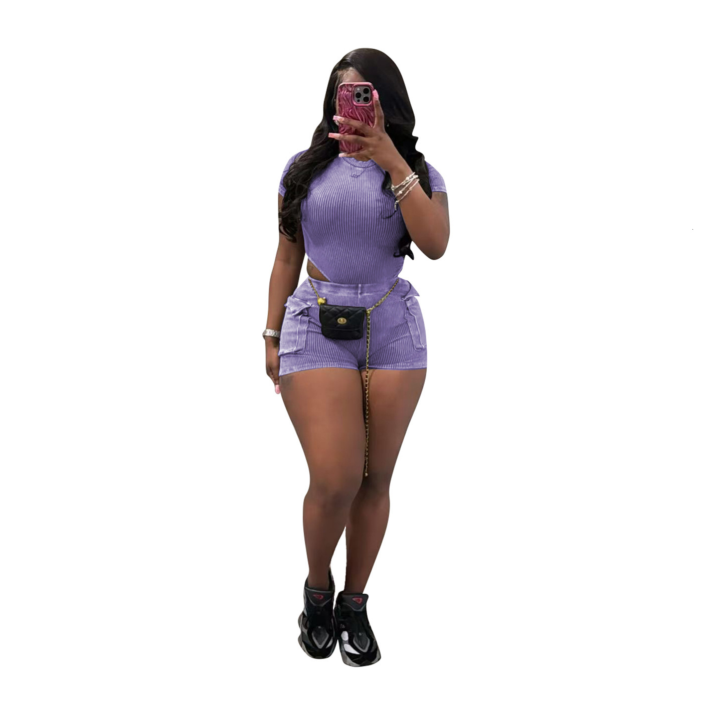 Women Tracksuits Two Pieces Set Deisgner 2025 New Fashion Casual Washed Jumpsuit Shorts Set 6 Colors