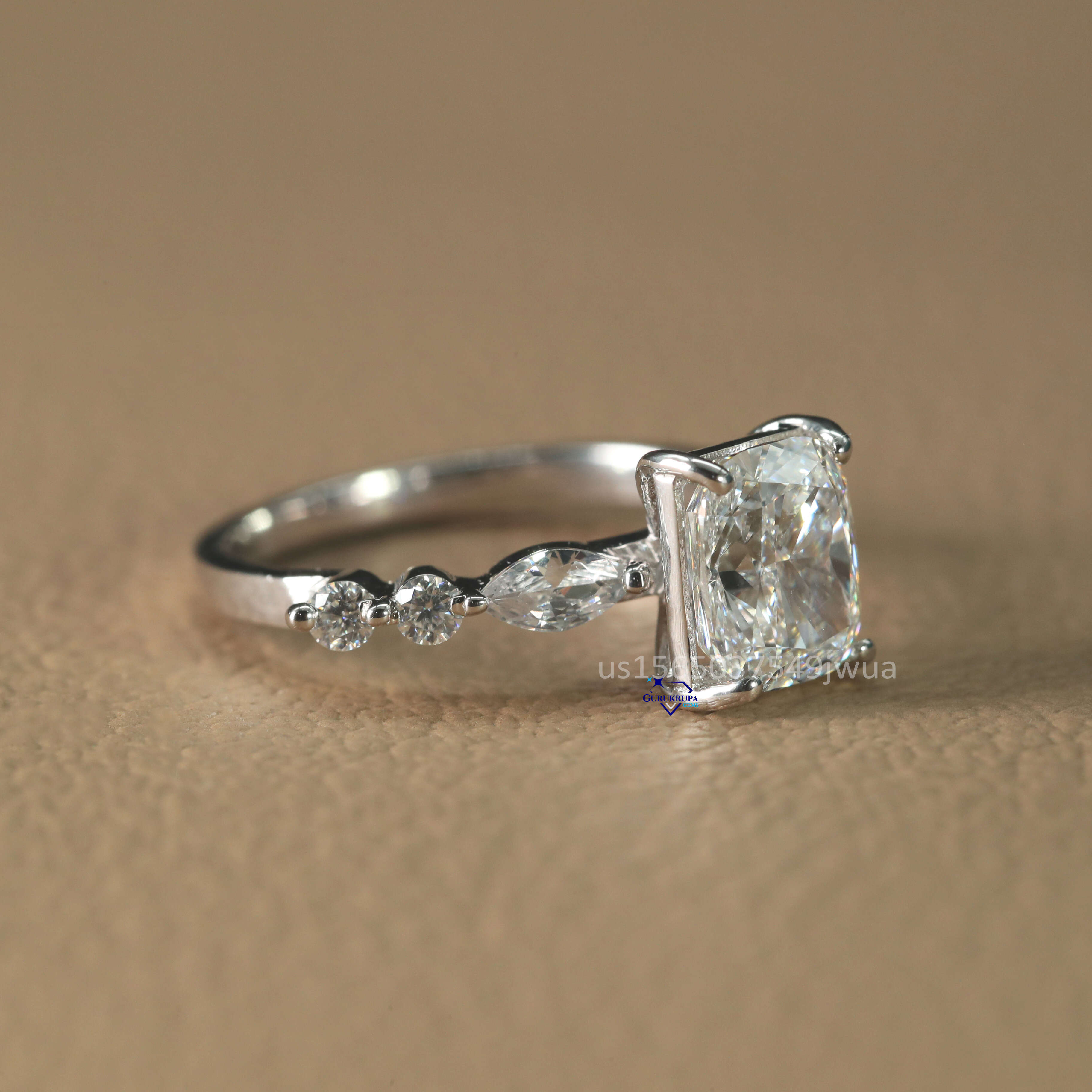 Exquisite 14kt White Gold Moissanite Diamond Ring with VS Clarity Crafted for Womens Perfect for Engagement and Every Function