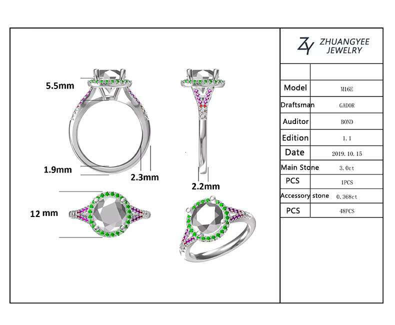 Jewelry Plated Ring for Women Wedding Bands Engagement Rings Gold Moissanite D VVS 925 Sterling Silver New Arrival 3 Ct 18K M16E