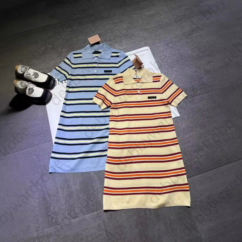 summer dresses designer polo dresses for woman Vacation Dress MM girl kintted short sleeve polo shirt dresses Slim fit outfit Women Clothing tops t shirt polo shirt