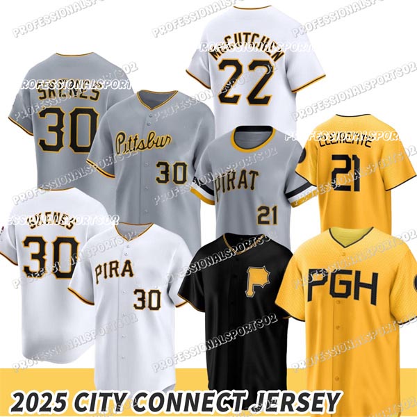Pittsburghcity Baseball Jerseys Pirates jersey #10 Bryan Reynolds #15 Oneil Cruz #13 Ke'Bryan Hayes Paul Skenes Mitch Keller Andrew McCutchen Custom jersey