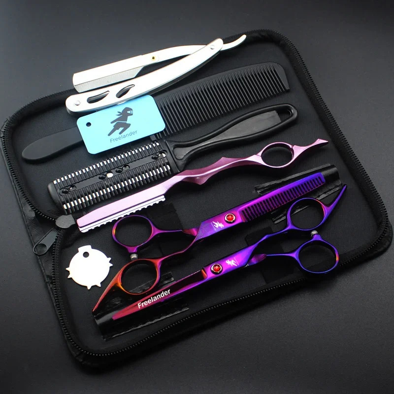 Purple Diamond Japanese Hair Scissors Hairdressing Scissors Shears Hairdresser Shaver Haircut Scissors 250410