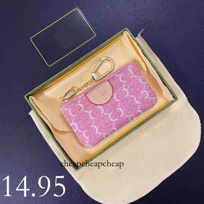Designer Mini Wallet Zippy Wallets Monogram Letter Denim Fabric Fashion Card Holder Keychains Women Coin Purse Pocket Handbag Key Pouch Keychain Dhgate 366