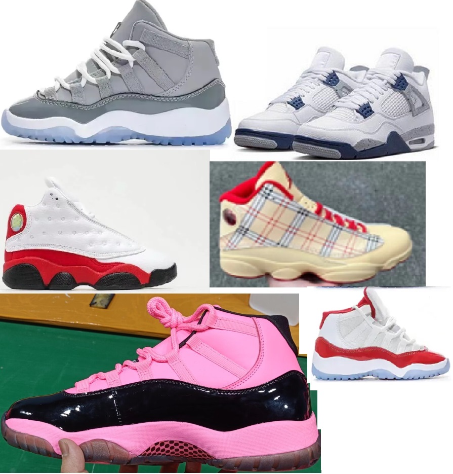 Big kids kids sneakers 11 Black Cat 4 Designer baby basketball trainers outdoo Original boy girls 11s Basketball Shoes Cherry Pink Cool Grey White Cement 3y-7y