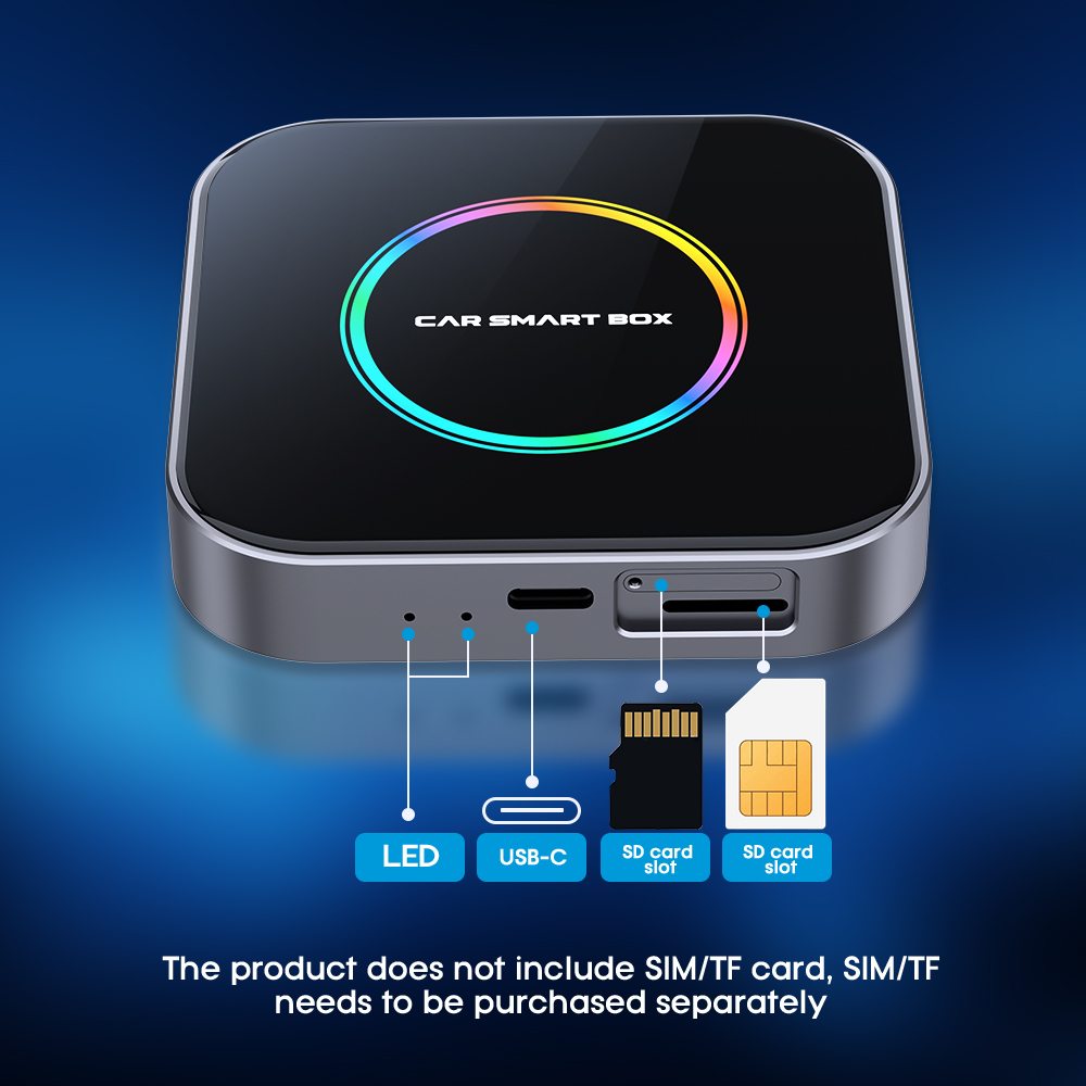 BY-961E Wireless CarPlay/Android Auto AI Box 4G LTE & Snapdragon 2290 Triple Satellite GPS Open Android 13 - Car AI box factory OEM