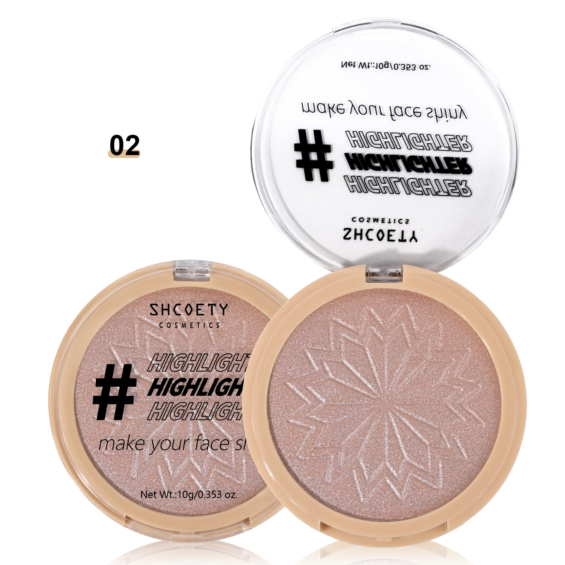5-color high gloss powder face brightening repair plate makeup lasting waterproof high gloss powder cream makeup