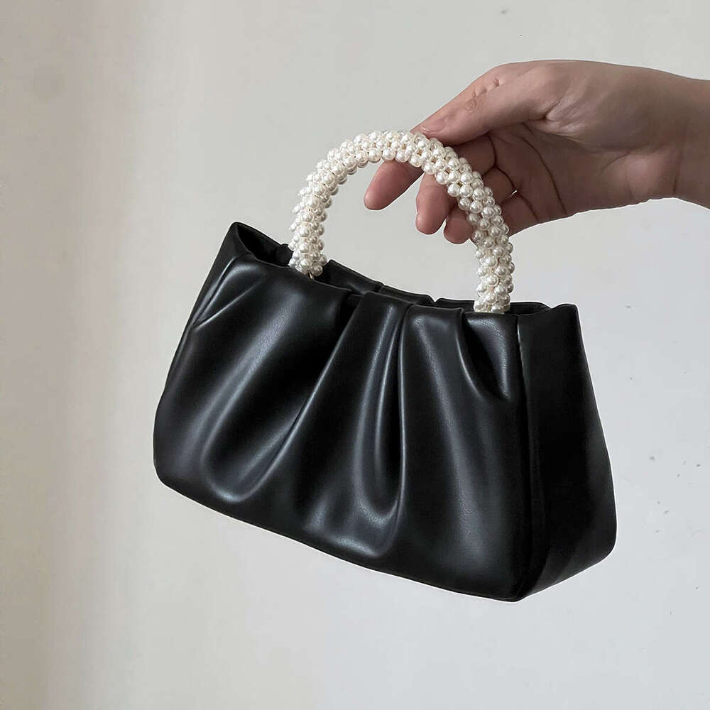 Dinner Bag Spring Summer New Fashion Versatile Texture Fold Cloud Pearl Glow Sweet Pink Handbag Banquet Bag KQ