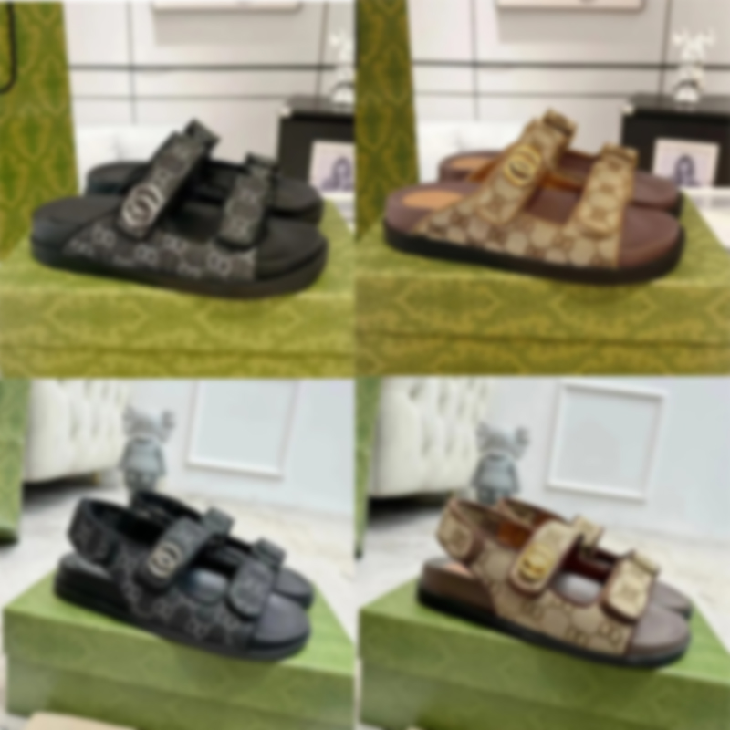 Designer Sandals Women's Fashion Slippers Slide Letter Slide Rubber Leather Flat Shoes Summer 10A Beach Bath Slippers Brown Retro Sandals 04 size 35-42