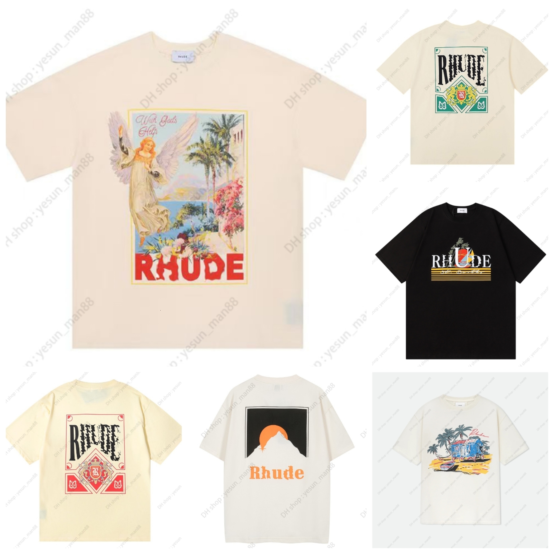 Rhudeshrit Rhudeies T Shirt Designer Mens Fashion T Shirt Stone Shirts Street Casual Tshirt Loose Men Women Summer Luxury Tshirt Rhudeness Print T Shirt Sweatshirt