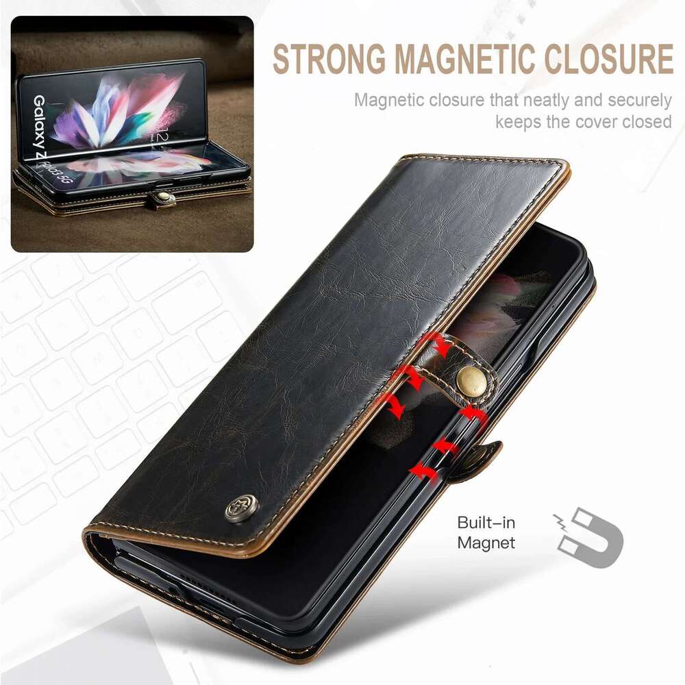 Leather Wallet Case for Samsung Galaxy Z 6 5 fold6 Fold5 Fold4 Fold3 Fold 4 3 Zfold5 Card Slot Phone Funda Capa