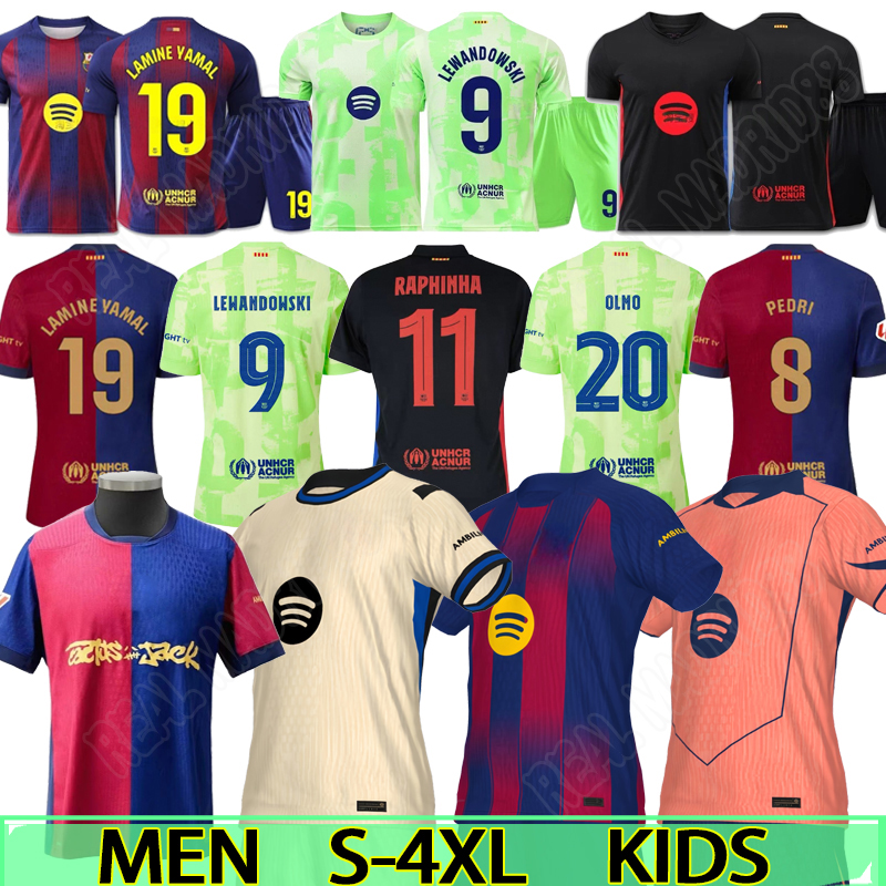 24 2025 2026 Barcelone RAPHINHA LAMINE YAMAL soccer jerseys Special es FERRAN LEWANDOWSKI camiseta de futbol PEDRI ANSU FATI GAVI ERIC KOUNDE kids kit 4XL