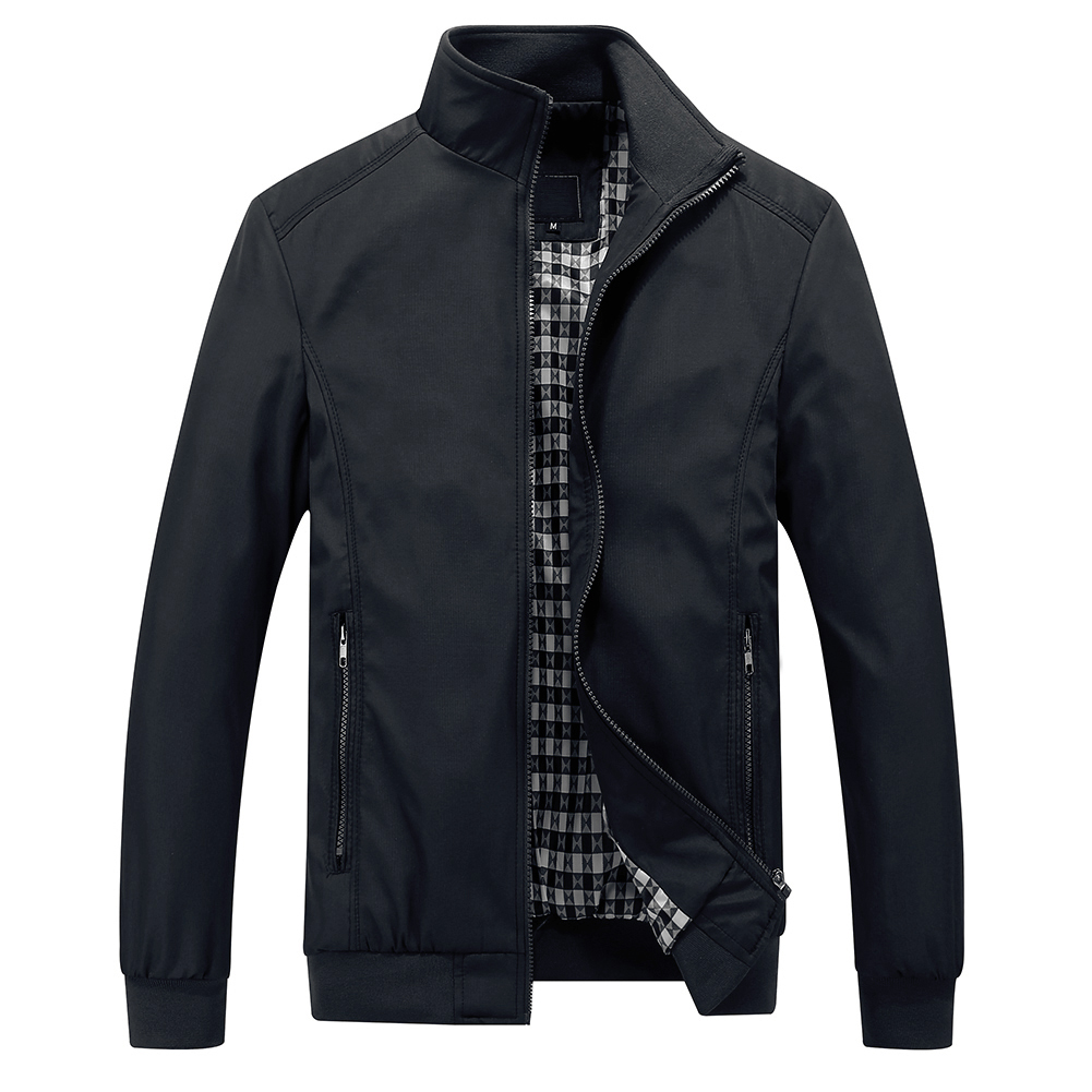 Casual Men's Sporty Zipper Pockets Windbreaker Outerwear Water-resistant & Slim DesignMen's Lightweight Bomber Jacket Windbreaker Slim Fit A