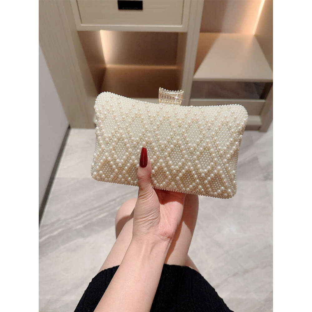 Dinner Bag New Pearl Square Box Dinner Beaded Handheld Banquet Evening Dress Bridesmaid Wedding Bag KQ