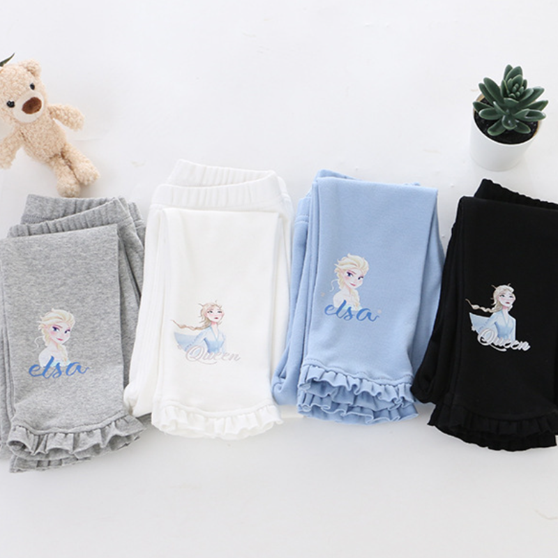 DISNEY infant designer clothes girls designer clothes Frozen Elsa princess Girls' cotton trousers with printed design and label-free design.