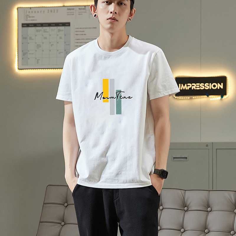 Men's T Shirts 2025 New designed Cotton Short sleeved T shirts Korean style trendy printed spocasual athleisure Men's Clothing