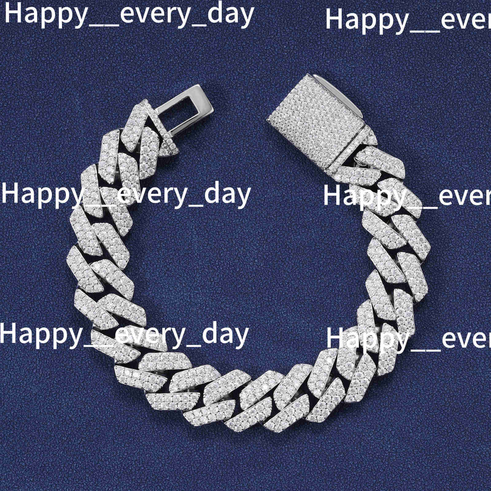 Tarnish Resistant Moissanite Cuban Link Chain 6mm-20mm 925 Sterling Silver Moissanite Cuban Necklace Iced Out Chains for Men