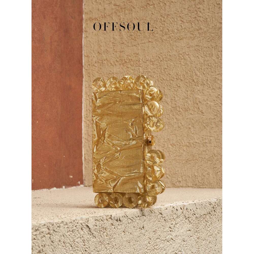Retro Acrylic Circle Hard Shell Box Small Square Easiest For Match New Marbled Dinner Party Banquet Height Gold Ladies European And American Style Clu