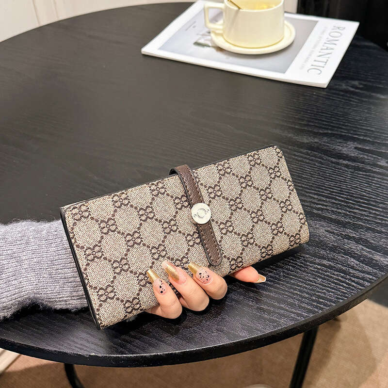 Ladies' long wallet with multiple card slots, large capacity short wallet, 30% off trendy and fashionable handbag