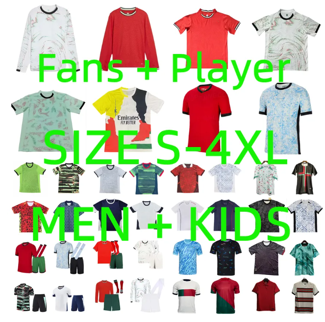 24 25 26 Portugal B.FERNANDES soccer jerseys 2025 2026 Portugieser national team RONALDO FERNANDES JOAO FELIX football shirt men kids Long sleeved player version