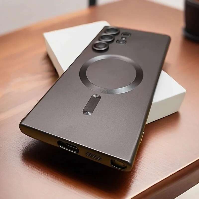 Magnetic Wireless Charging Matte Case For Samsung Galaxy S25 S24 S23 S 25 24 Ultra Plus Cases Shockproof Soft Phone Cover