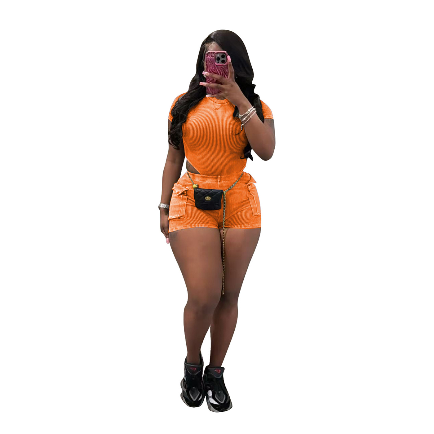 Women Tracksuits Two Pieces Set Deisgner 2025 New Fashion Casual Washed Jumpsuit Shorts Set 6 Colors