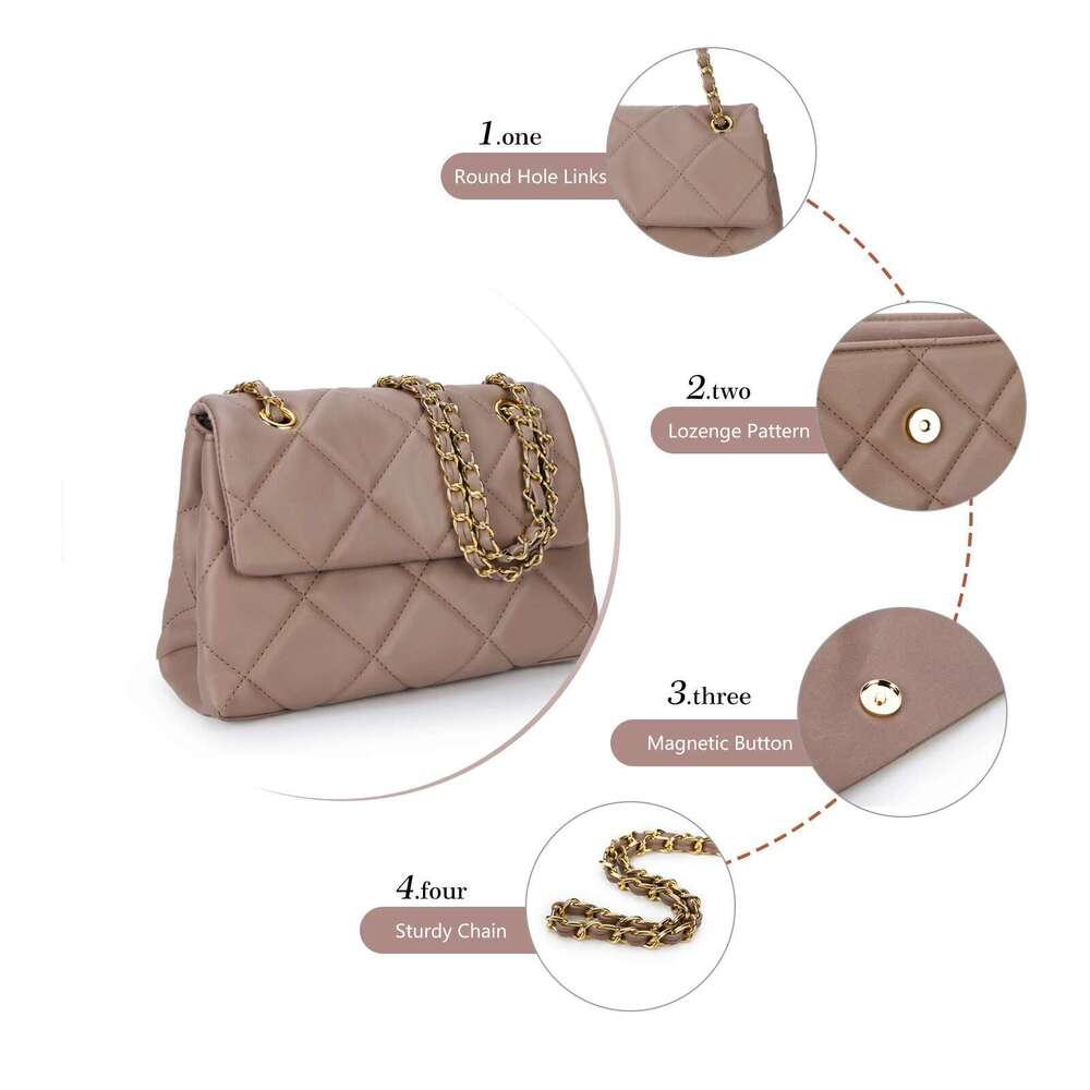 Mobile Phone Women's Quilted Handbag Crossbody Bags Vegan Leather Shoulder Bag With Card Slot Adjustable Removable