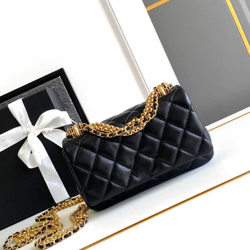 Designer women Flip bags black gold tassel multi-layer 12A Upgrade Mirror Quality chain bag lid diamond grid chain handle new fashion single shoulder crossbody bag