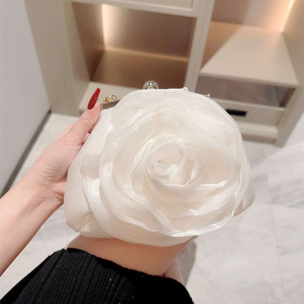Dinner Bag Hot Selling White Wedding Gift Banquet Handbag Flower Fairy High End Dress Bag Chain Bag KQ