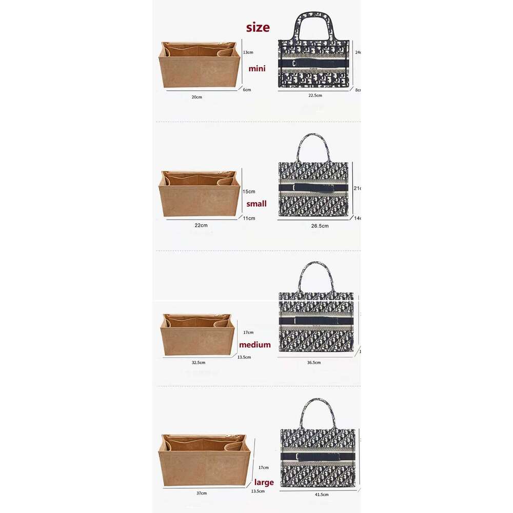 Only inner Bag Organizer Insert For Book Tote Organiser Divider Shaper Protector Compartment Inner Lining