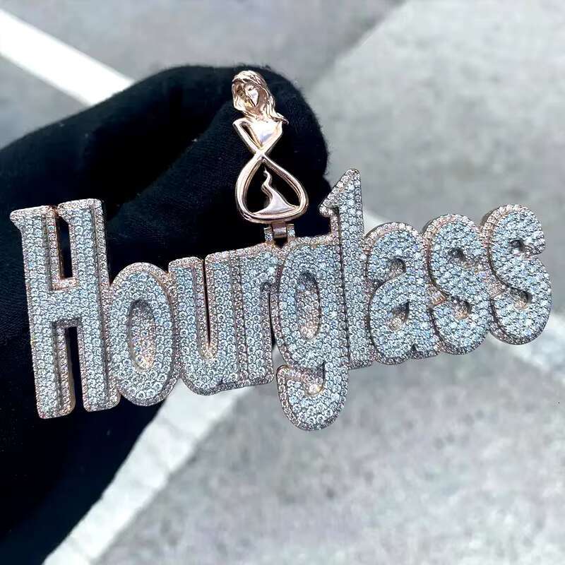 Hip Hop Pendant Moissanite Diamond Necklace 925 Sterling Silver Jewelry Mens Name Letter Factory Custom Moissanite Pendant