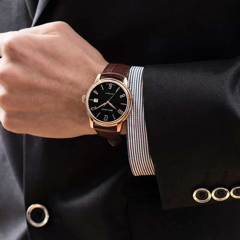 Seagull Men's Business Automatic Mechanical Wristwatch Fashion Simple Belt Waterproof Man Watch reloj hombre 519.615