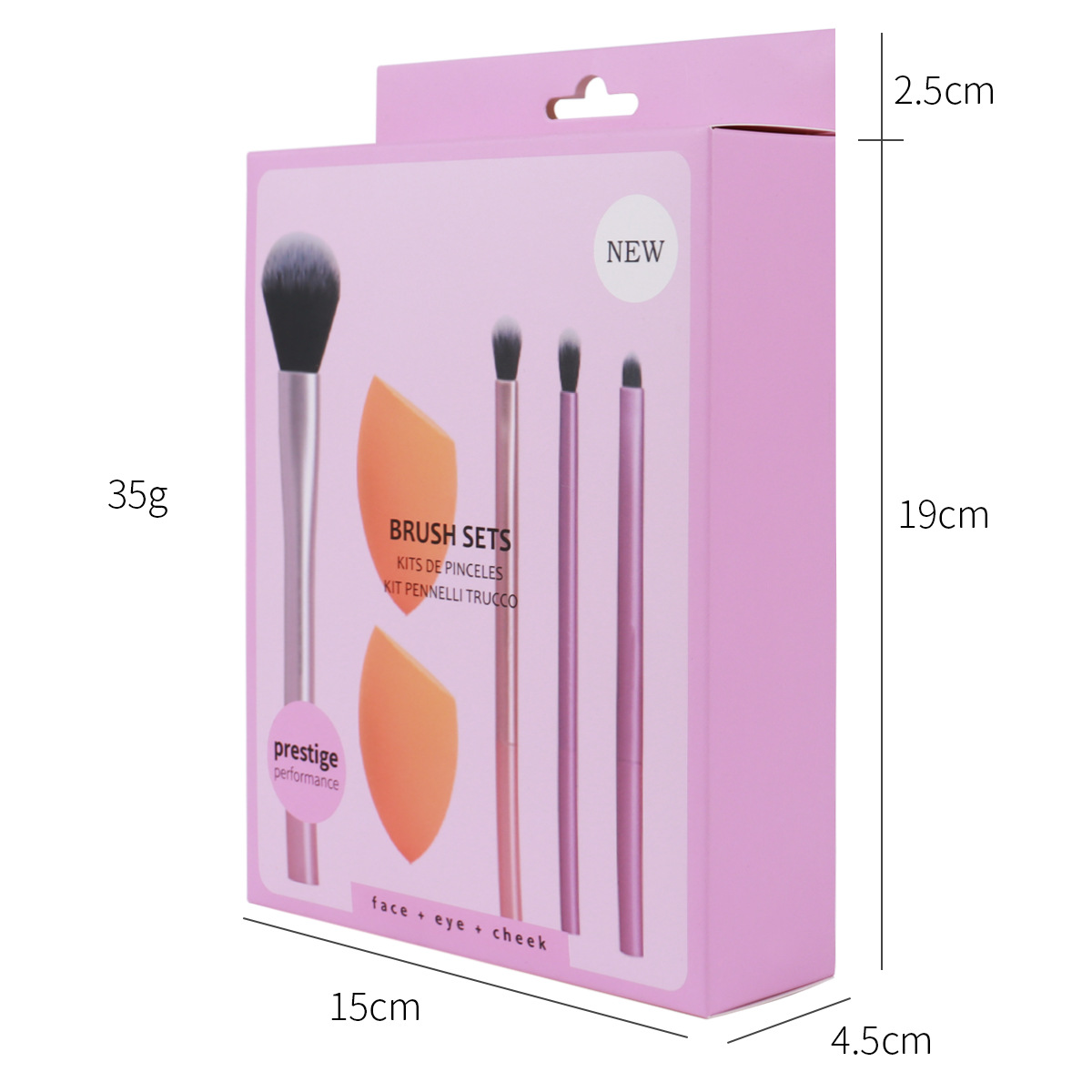6-piece daily essential makeup brush set with 4 brushes and makeup sponge for foundation blush eyeshadow and powder brushes travel gift set tools z250