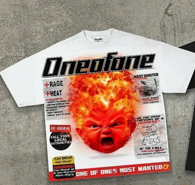 Trendy Anime Printed Clothing Men Y2k Gothic Punk Style Oversized T-shirt Retro Versatile Short-sleeved Tops Women 250506