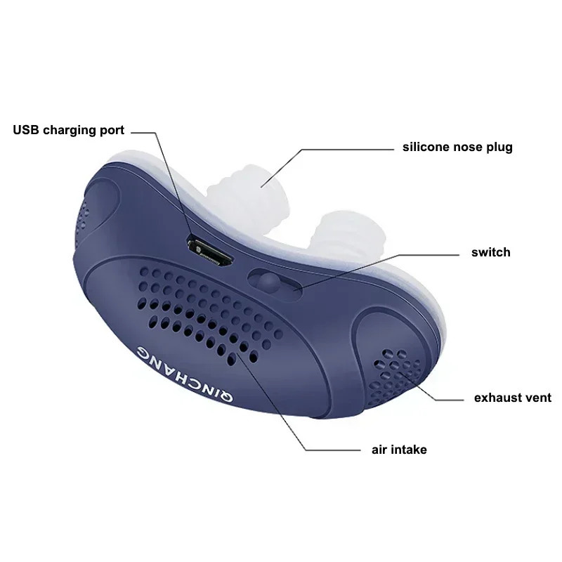 Electric Anti Snore Device Anti-Snoring Stopper Anti Snore Nose Clip Sleep Aid Care Better Breath Aid Sleepping Ventilator 250506