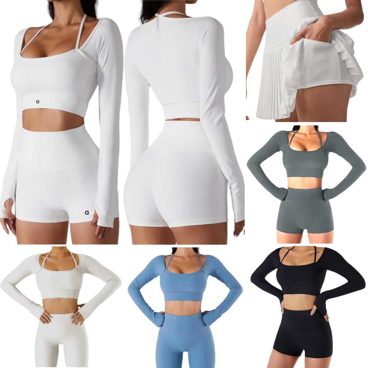 5A Quality Women Yoga Suits Sports Shirts+Shorts Set Long Sleeve Yoga Shirts Shorts Quick Dry Sweatshirt Boxer-style women clothes Pilates Muse Suit