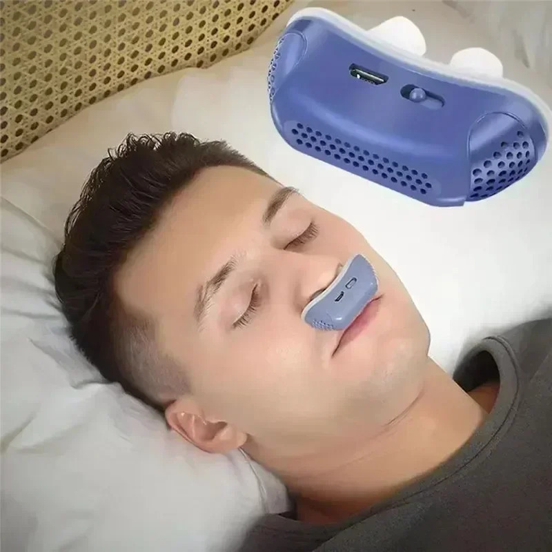 Electric Anti Snore Device Anti-Snoring Stopper Anti Snore Nose Clip Sleep Aid Care Better Breath Aid Sleepping Ventilator 250506