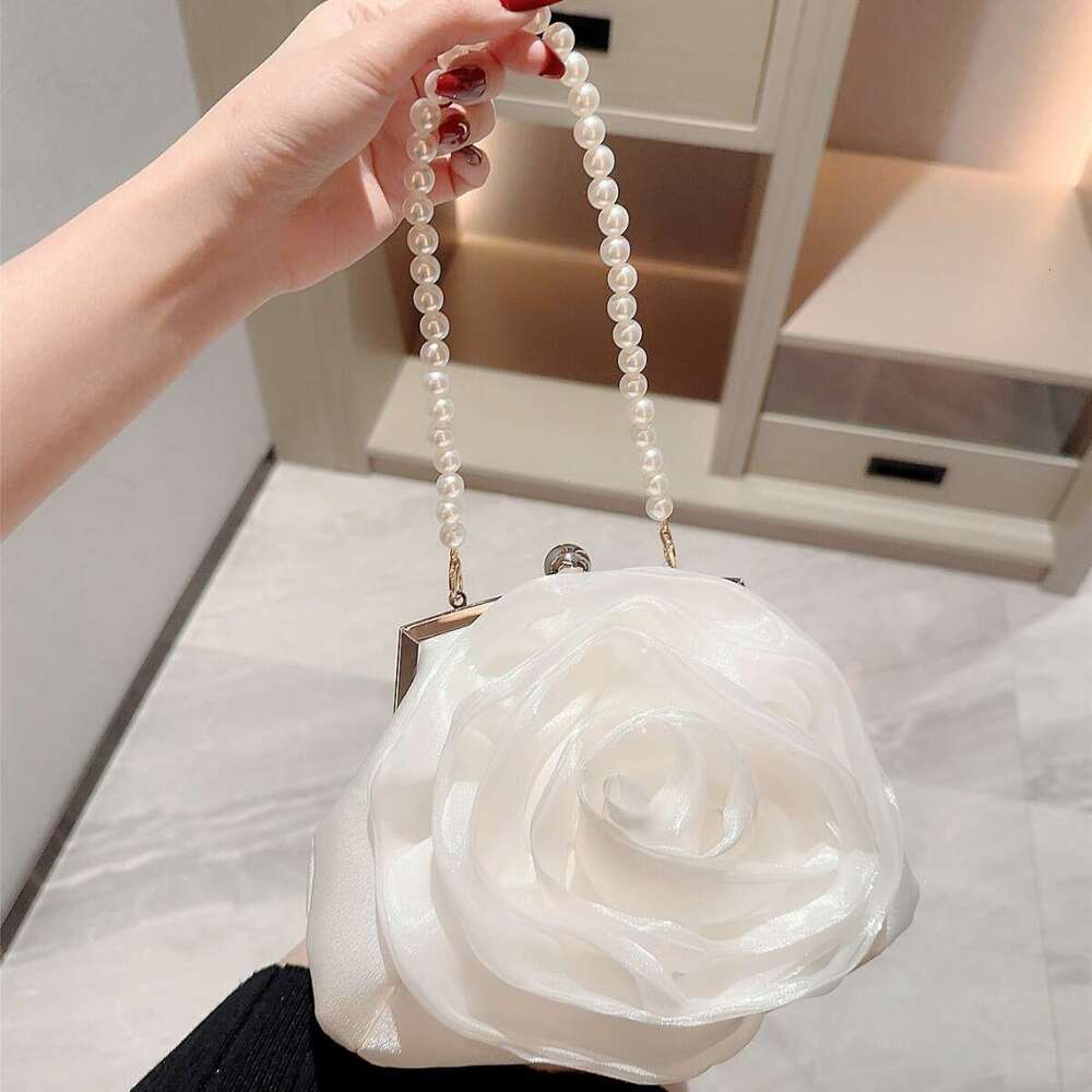 Dinner Bag Hot Selling White Wedding Gift Banquet Handbag Flower Fairy High End Dress Bag Chain Bag KQ